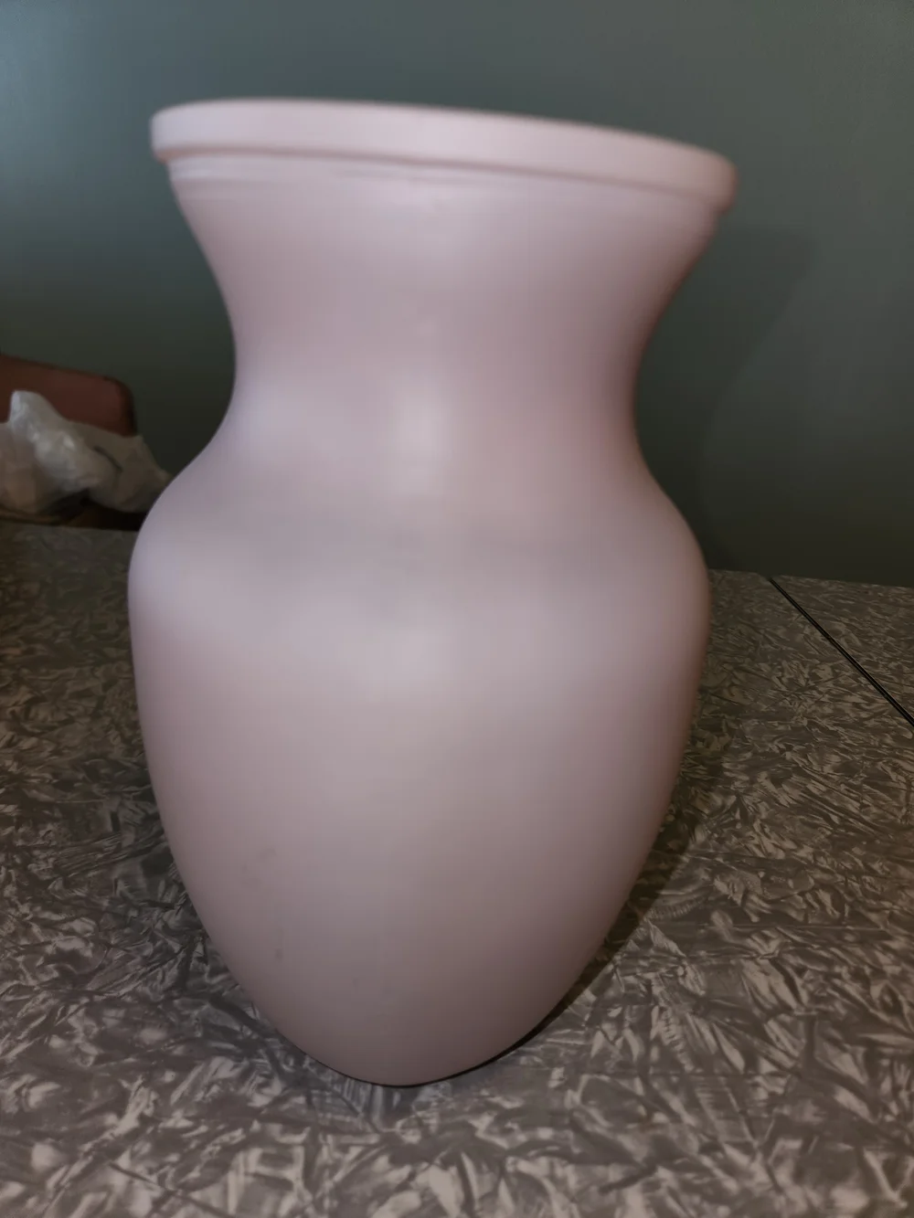 Source Unknown Soft Pink Curved Ceramic Vase Number 34 On Bottom